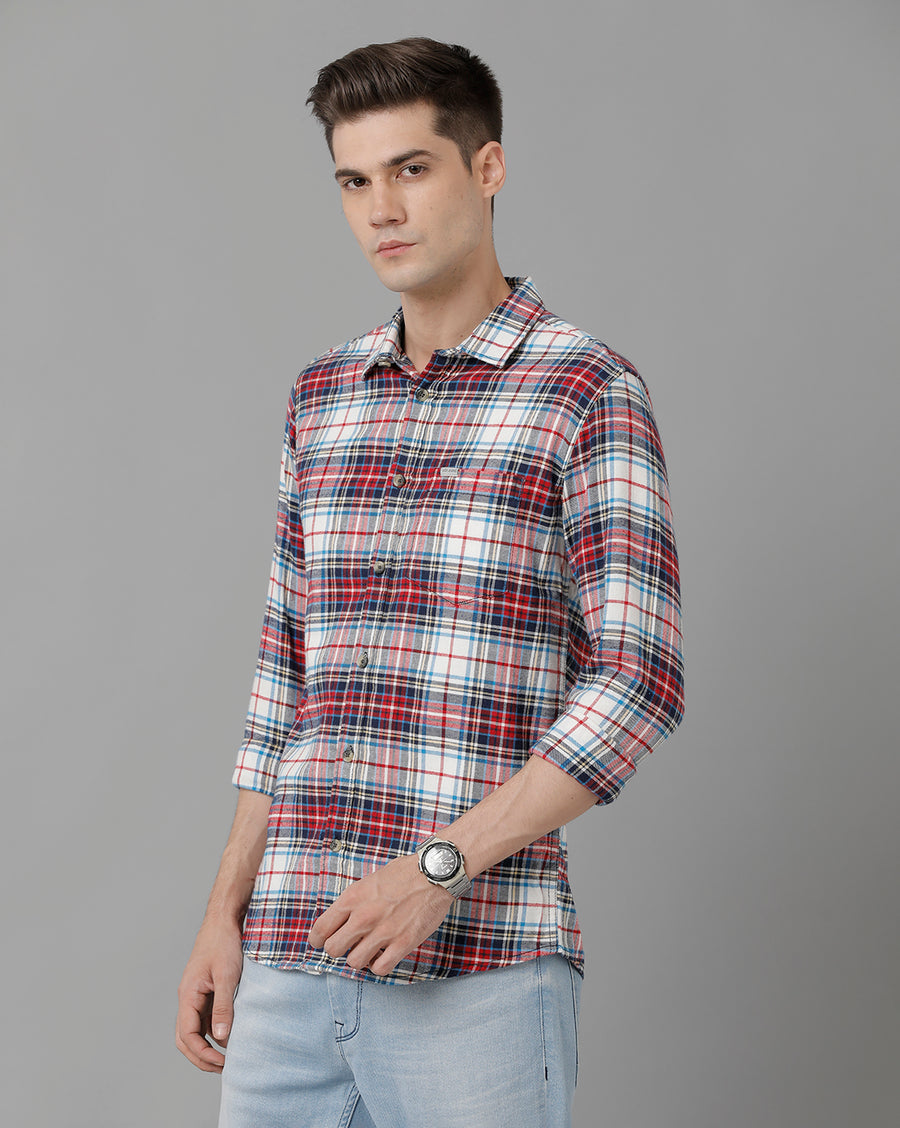 Men Checked Slim Fit Casual Shirt