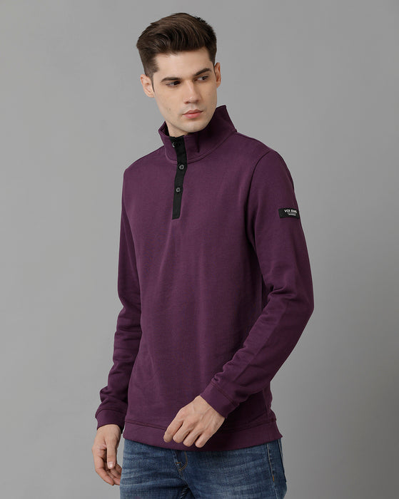Voi Jeans Mens Regular Fit Purple Sweatshirt