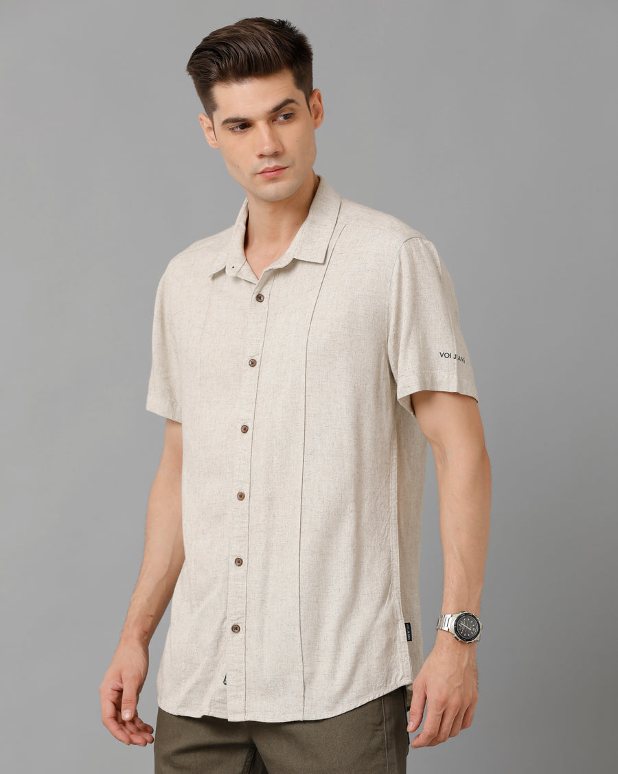 Voi Jeans Men's Light Green Slim Fit  Shirt