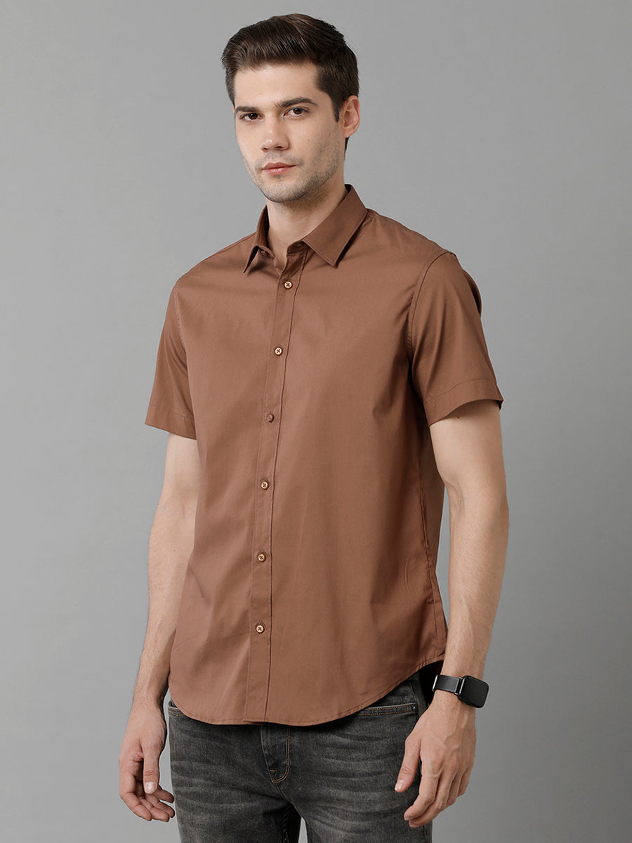 Men Brown Opaque Casual Shirt