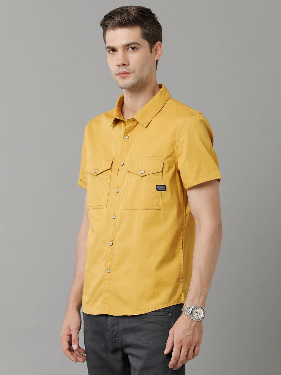 Yellow Regular Fit Shacket