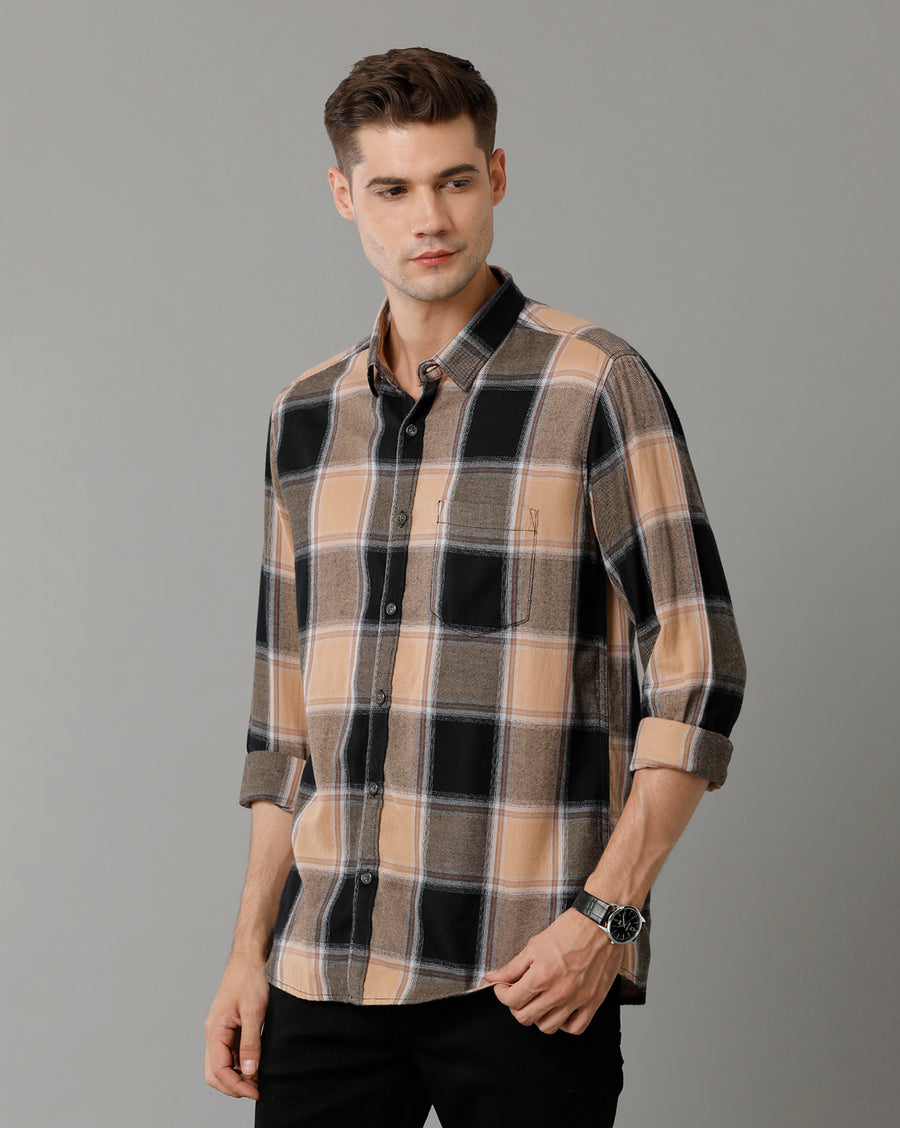 Black/Brown Checks Slim Fit Shirt