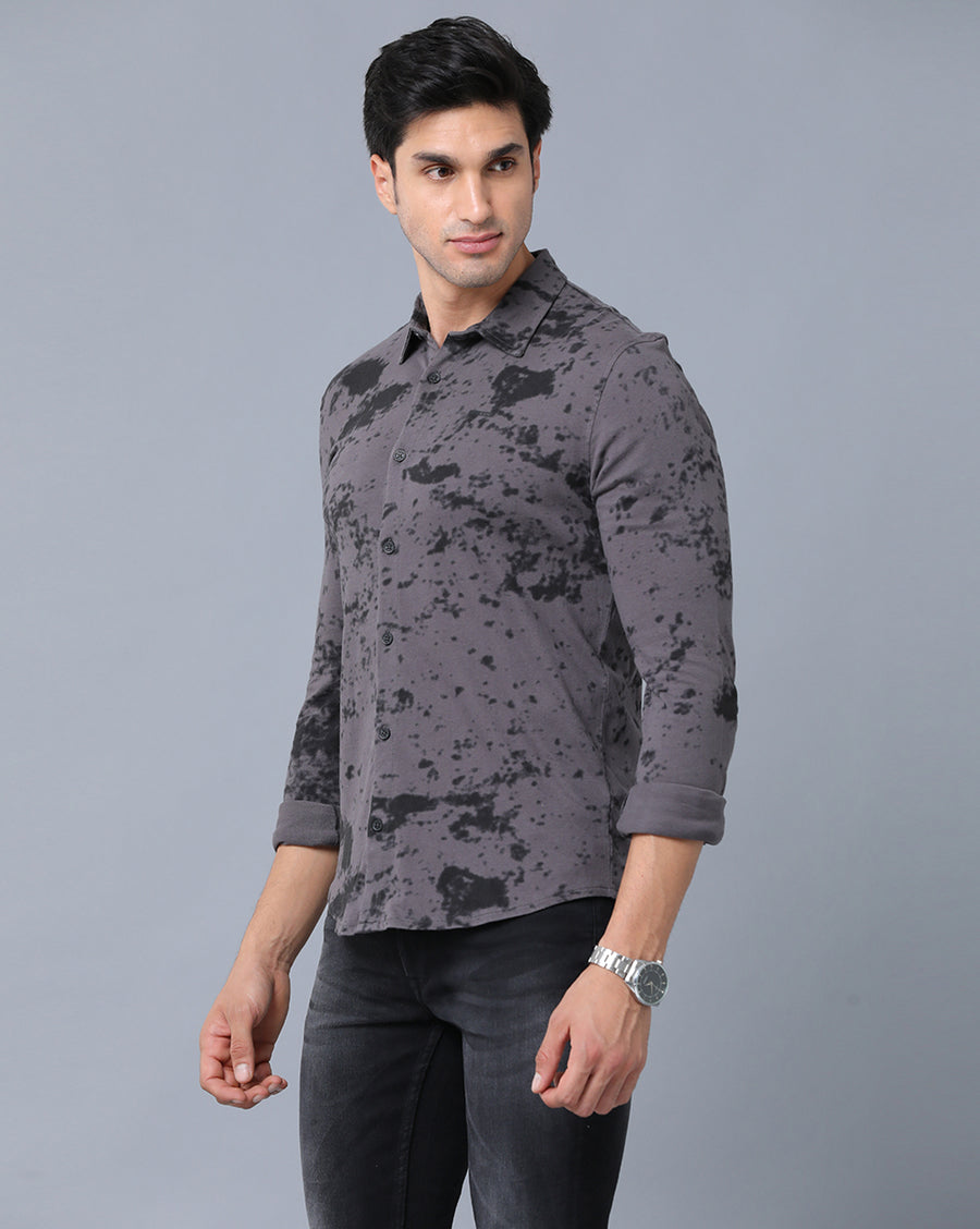 Black Slim Fit Knit Shirt