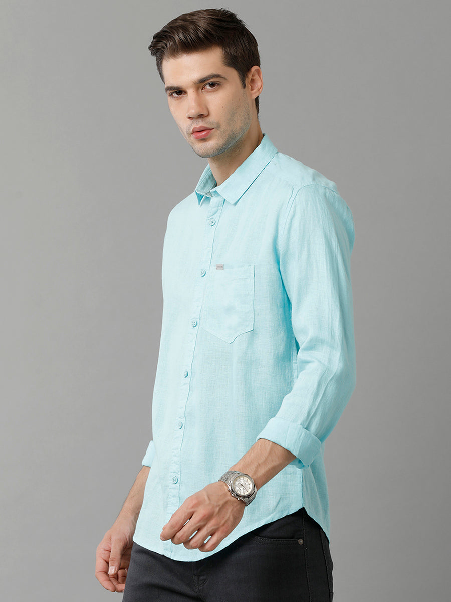 Men Blue Slim Fit Opaque Casual Shirt