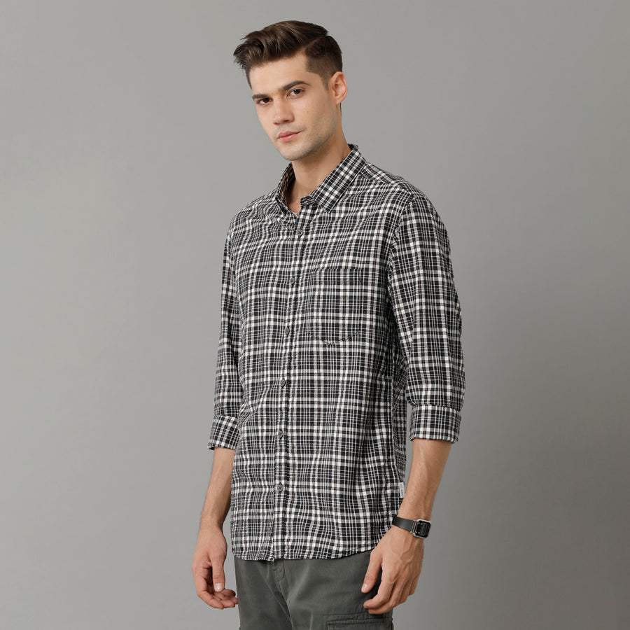 Black Checks Slim Fit Shirt