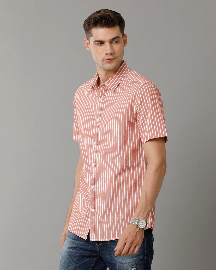 Red Stripes Slim Fit Shirt