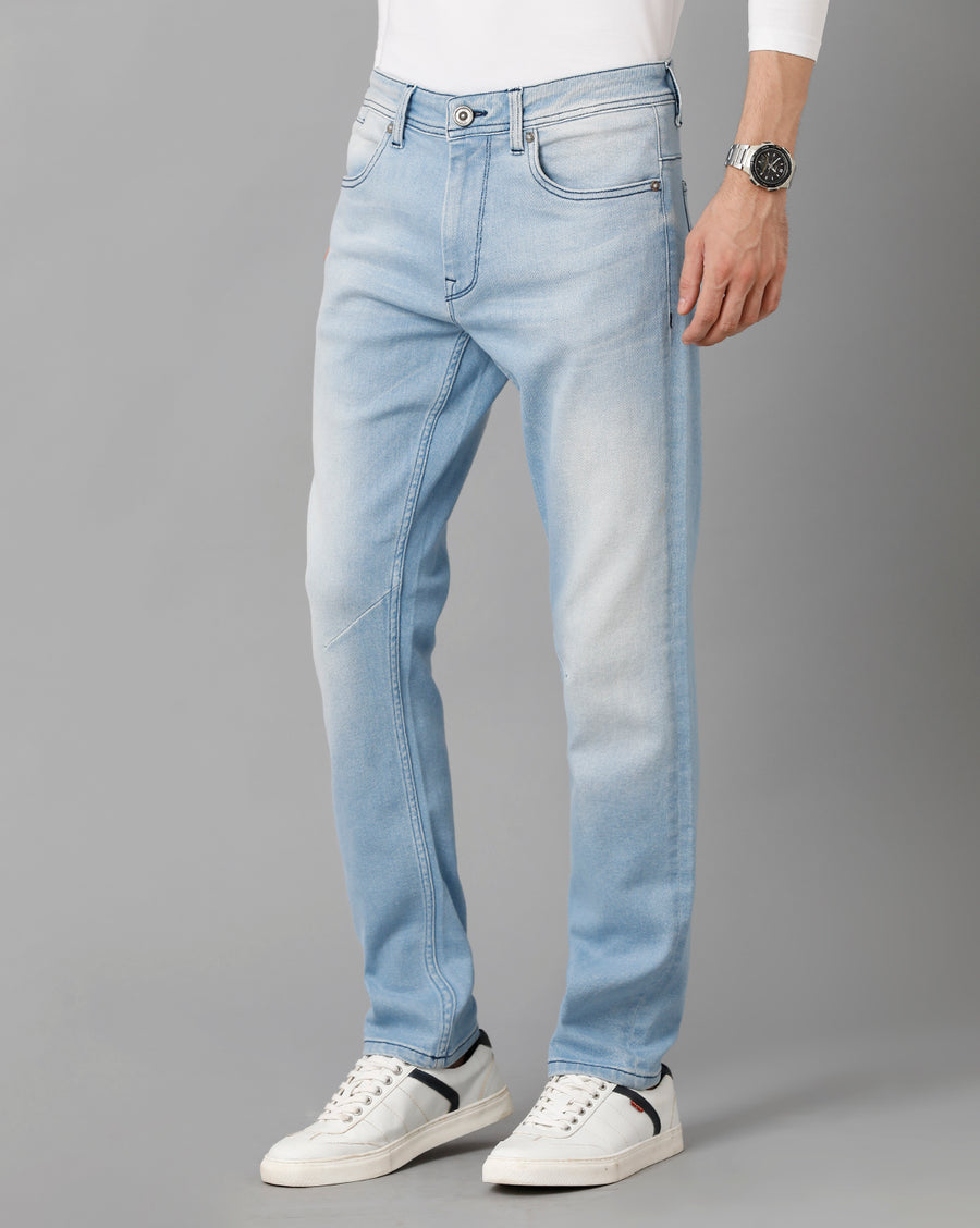 Men Slim Fit Mid-Rise Heavy Fade Stretchable Jeans