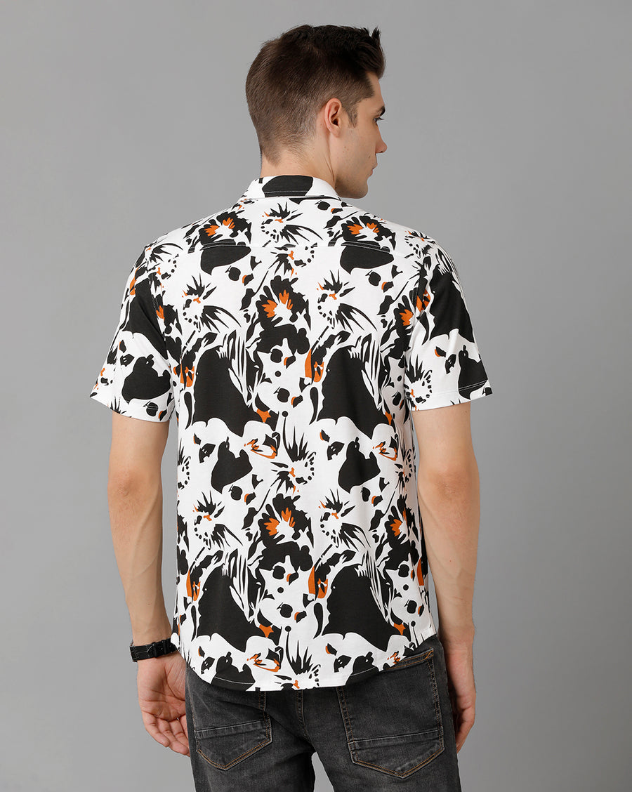 White Slim Fit Knit Shirt