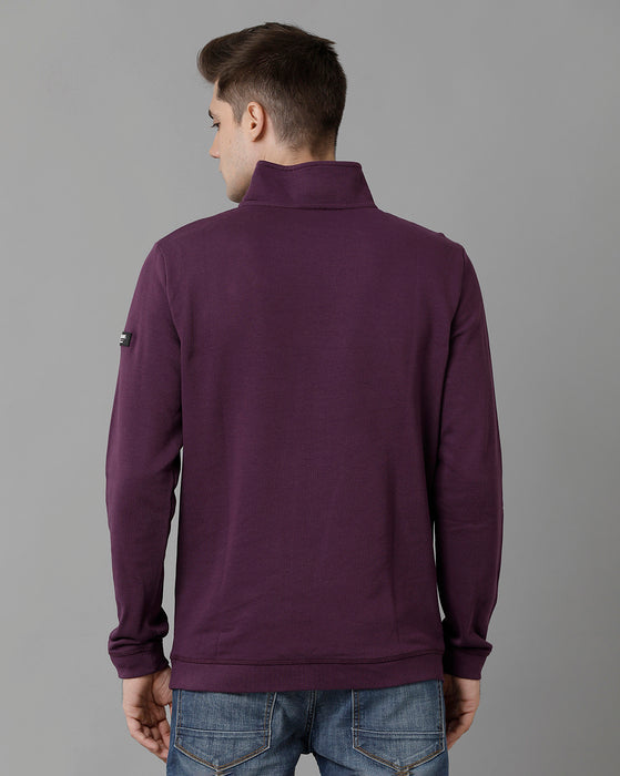 Voi Jeans Mens Regular Fit Purple Sweatshirt