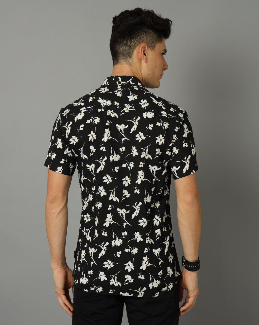 Slim Fit Floral Opaque Printed Casual Shirt