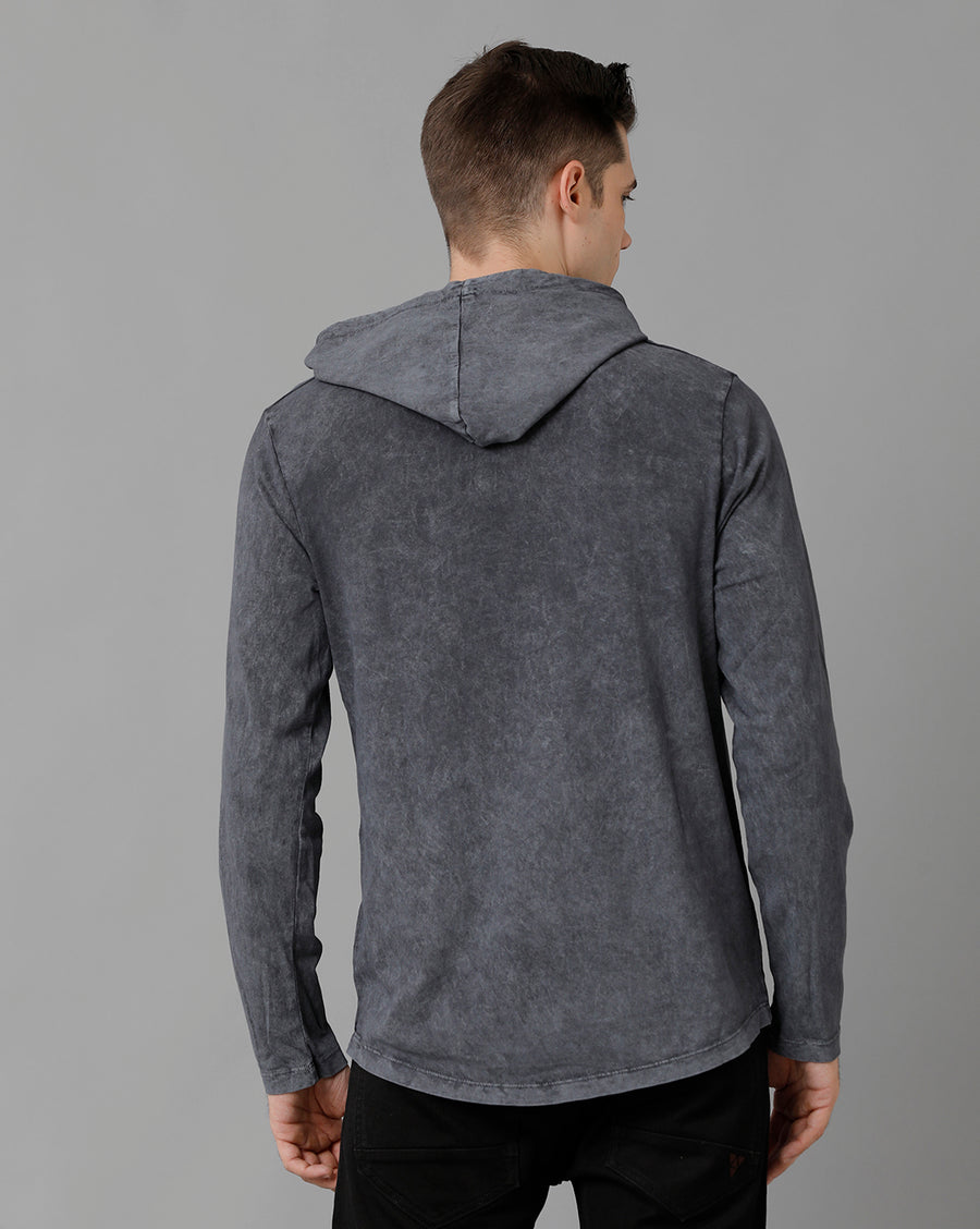 Voi Jeans Long Sleeves Hooded Cotton T-shirt