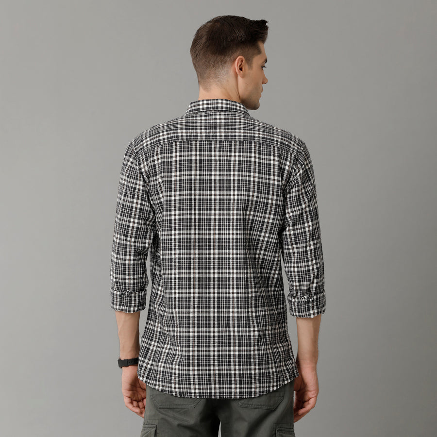 Black Checks Slim Fit Shirt