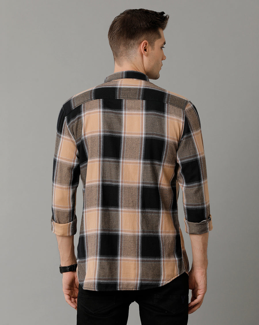 Black/Brown Checks Slim Fit Shirt