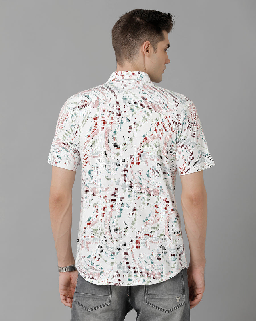 Voi Jeans Men's White Slim Fit  Shirt