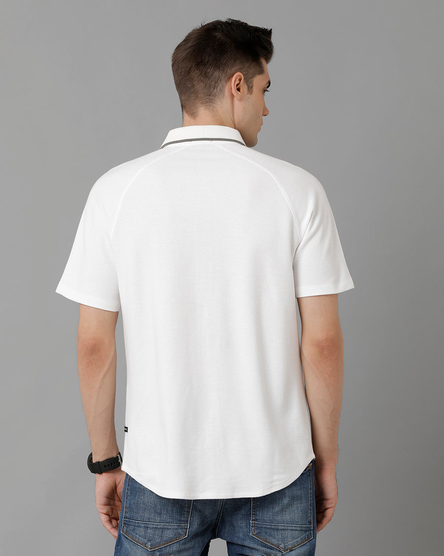 Men Solid Slim Fit Casual Knitt Shirt