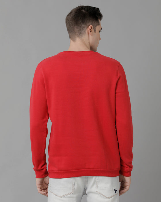Voi Jeans Mens Regular Fit Red Sweatshirt