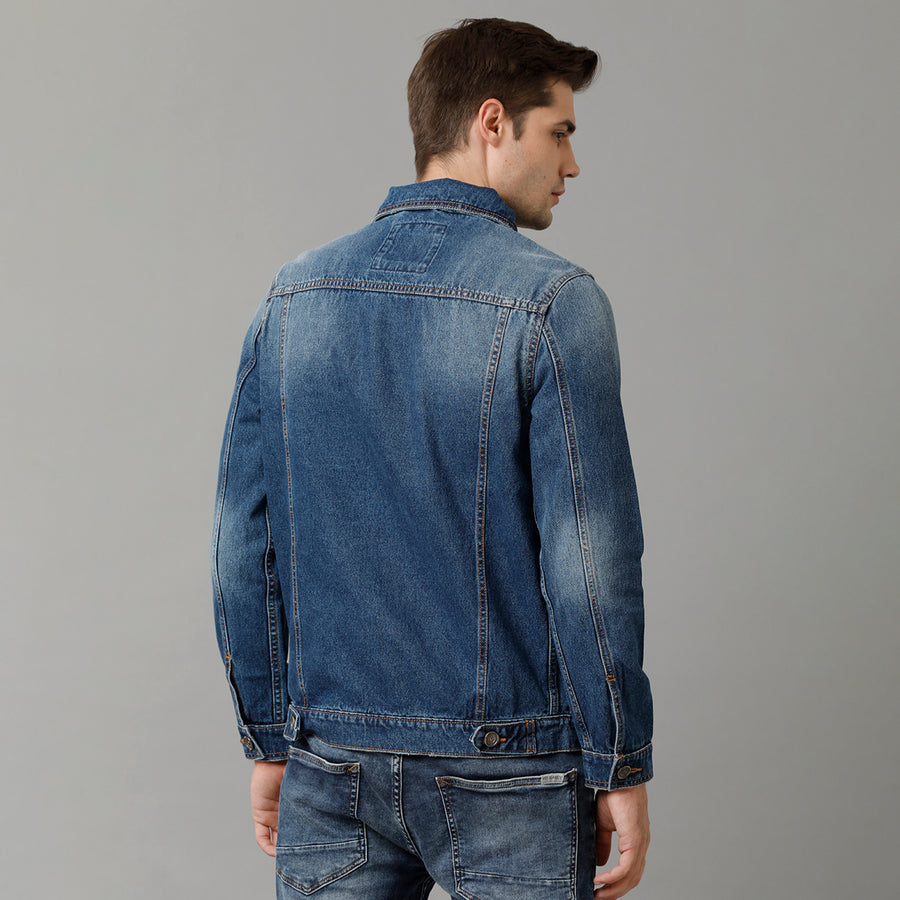 Dark Blue Regular Fit Jacket