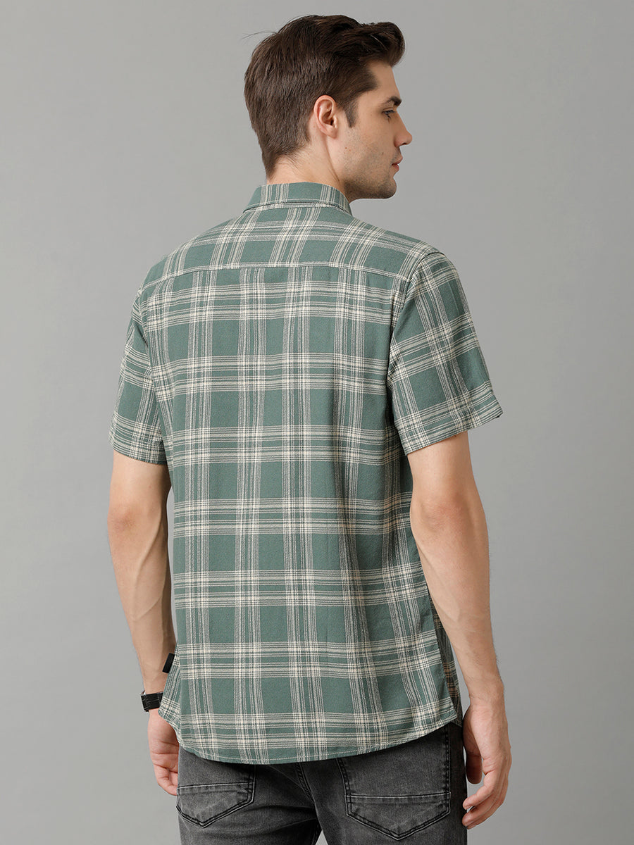 Men Green Slim Fit Tartan Checks Opaque Checked Casual Shirt