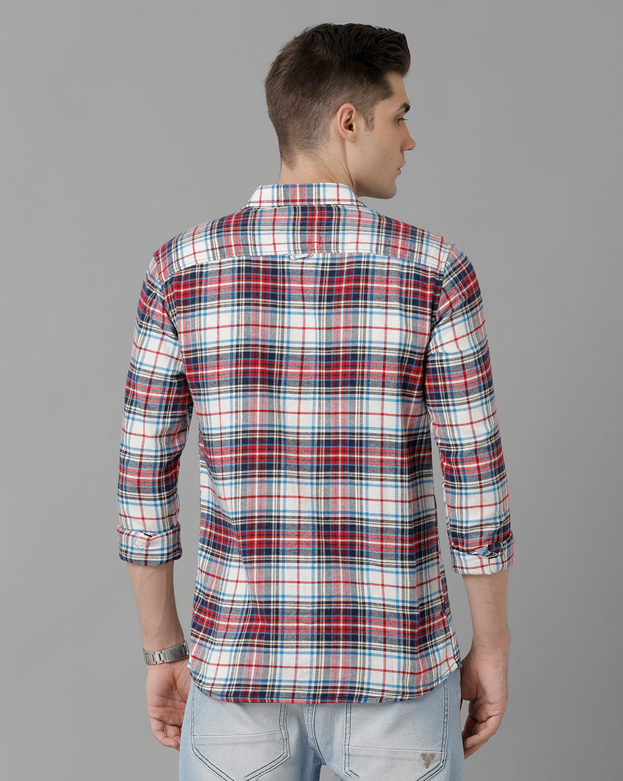 Men Checked Slim Fit Casual Shirt
