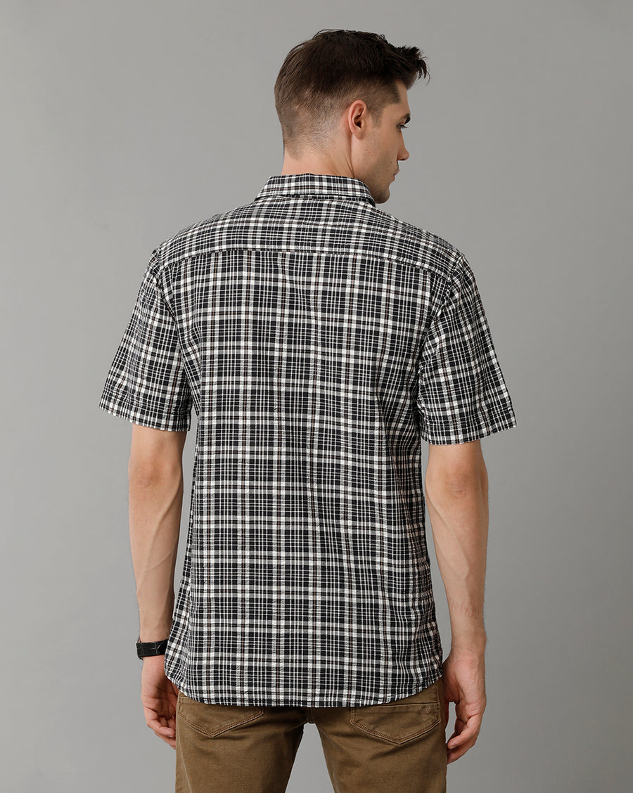 Black Regular Fit Cotton Shirt