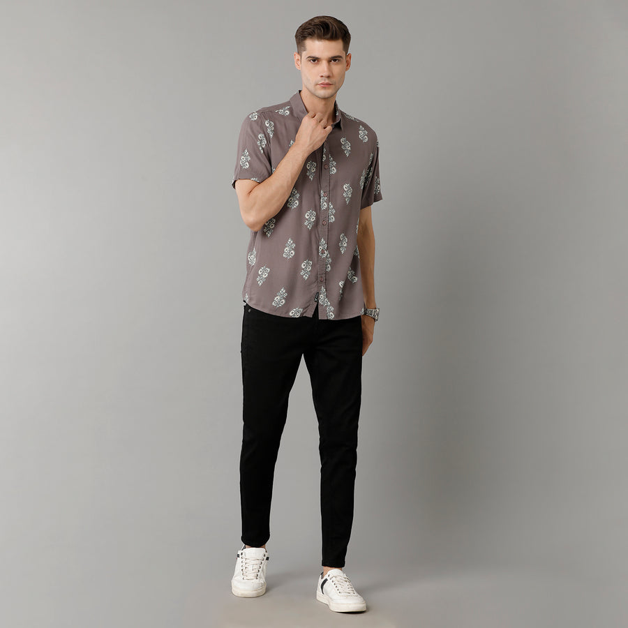 Premium Slim Fit Floral Printed Casual Shirt