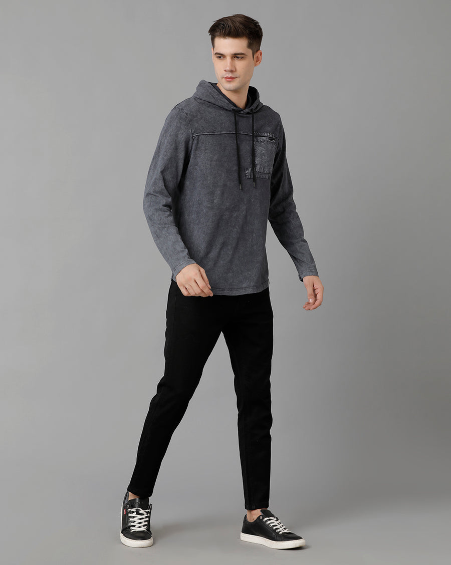 Voi Jeans Long Sleeves Hooded Cotton T-shirt