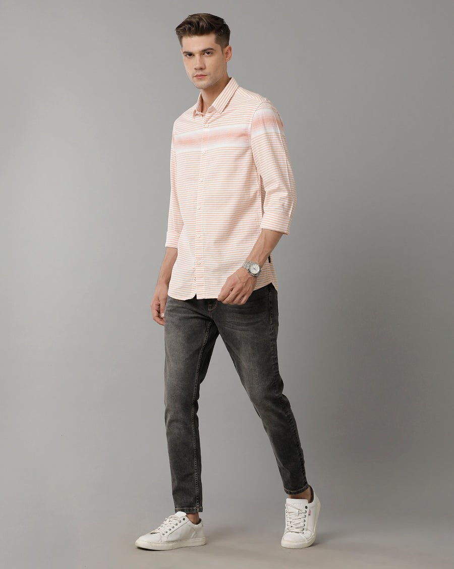 Red White Stripe Slim Fit Shirt