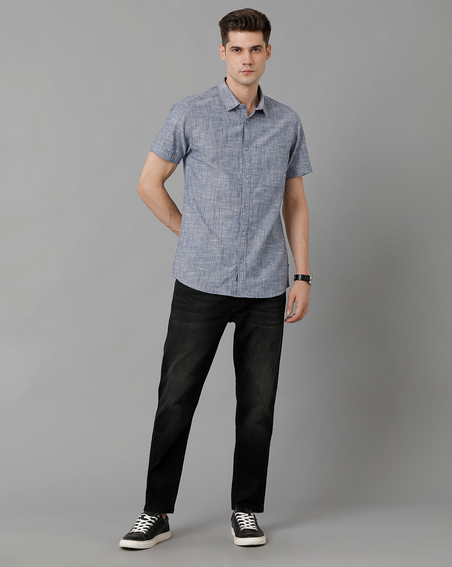 Men Solid Slim Fit Casual Shirt