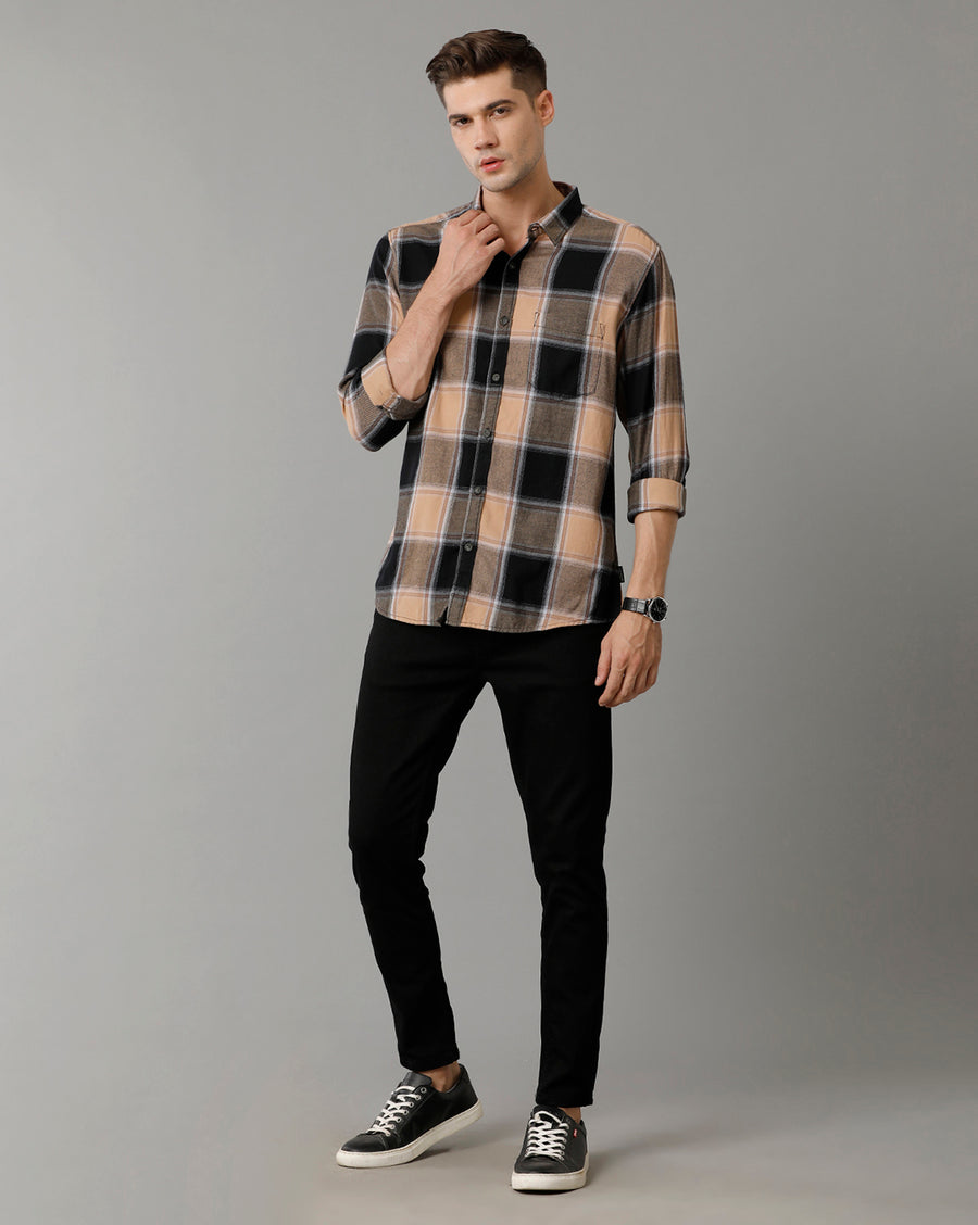 Black/Brown Checks Slim Fit Shirt