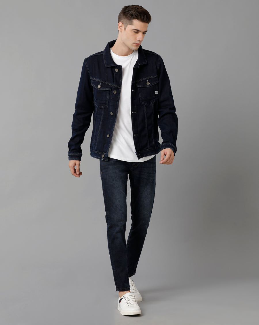 Men Solid Regular Fit Casual Jacket