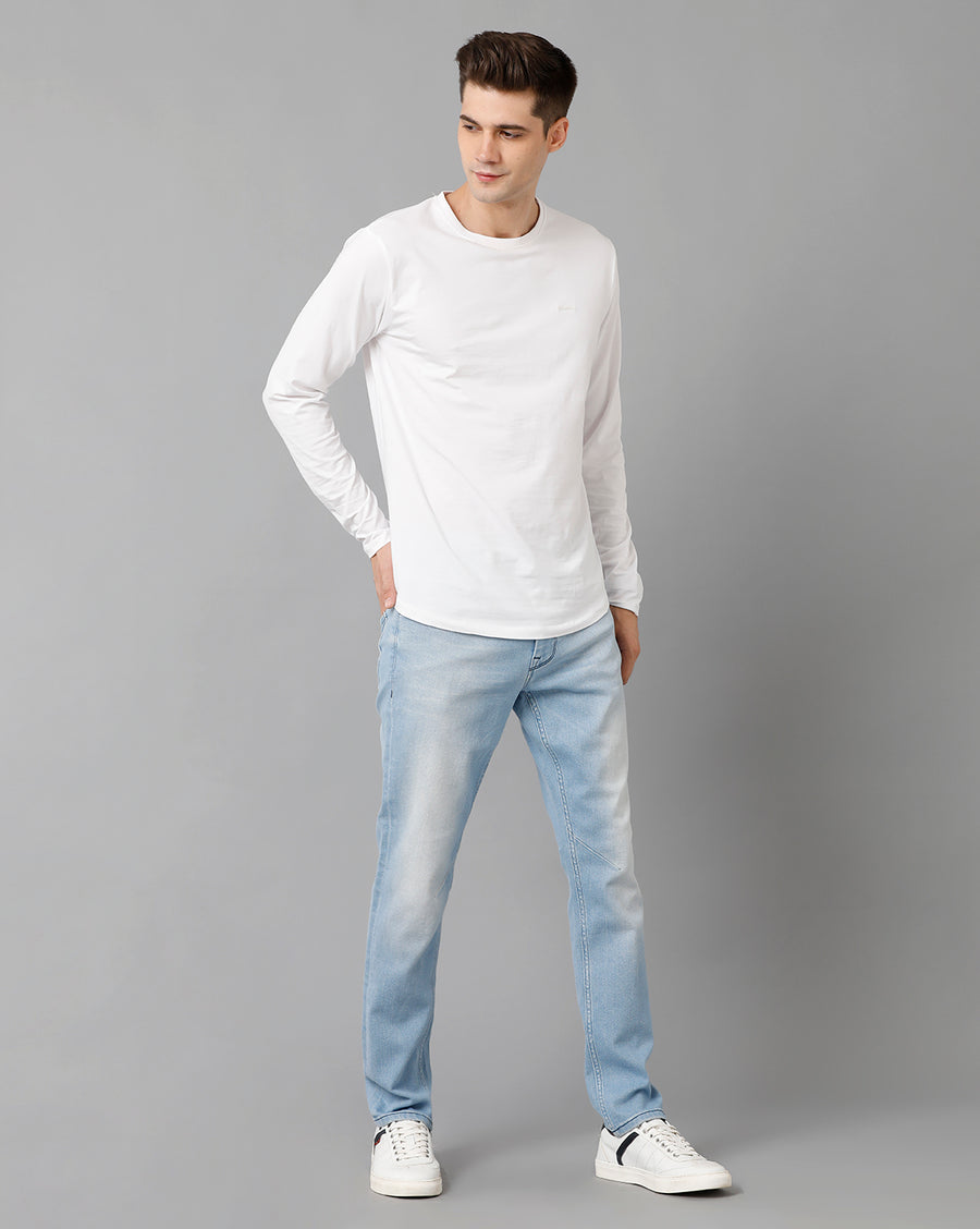 Men Slim Fit Mid-Rise Heavy Fade Stretchable Jeans