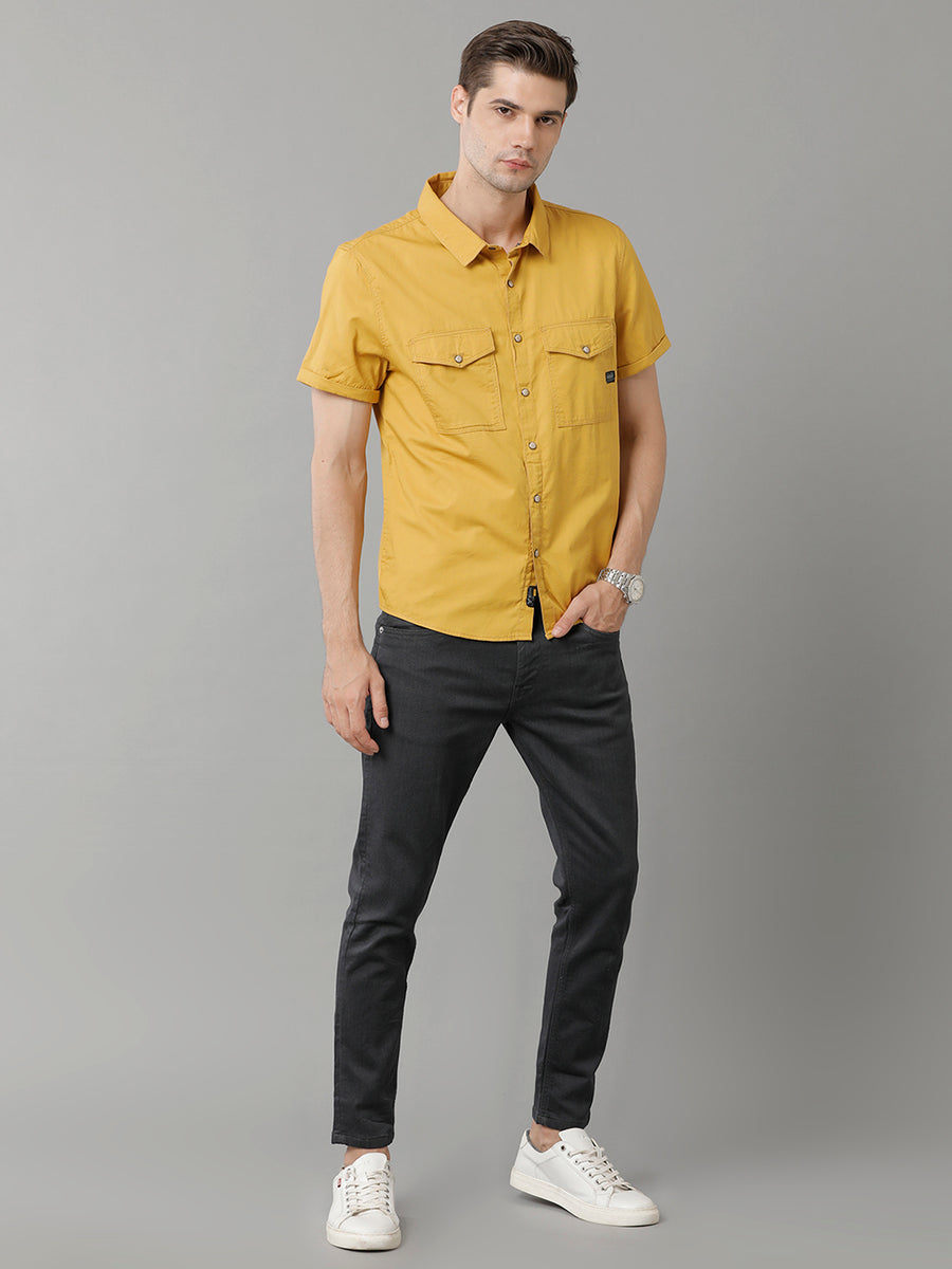 Yellow Regular Fit Shacket