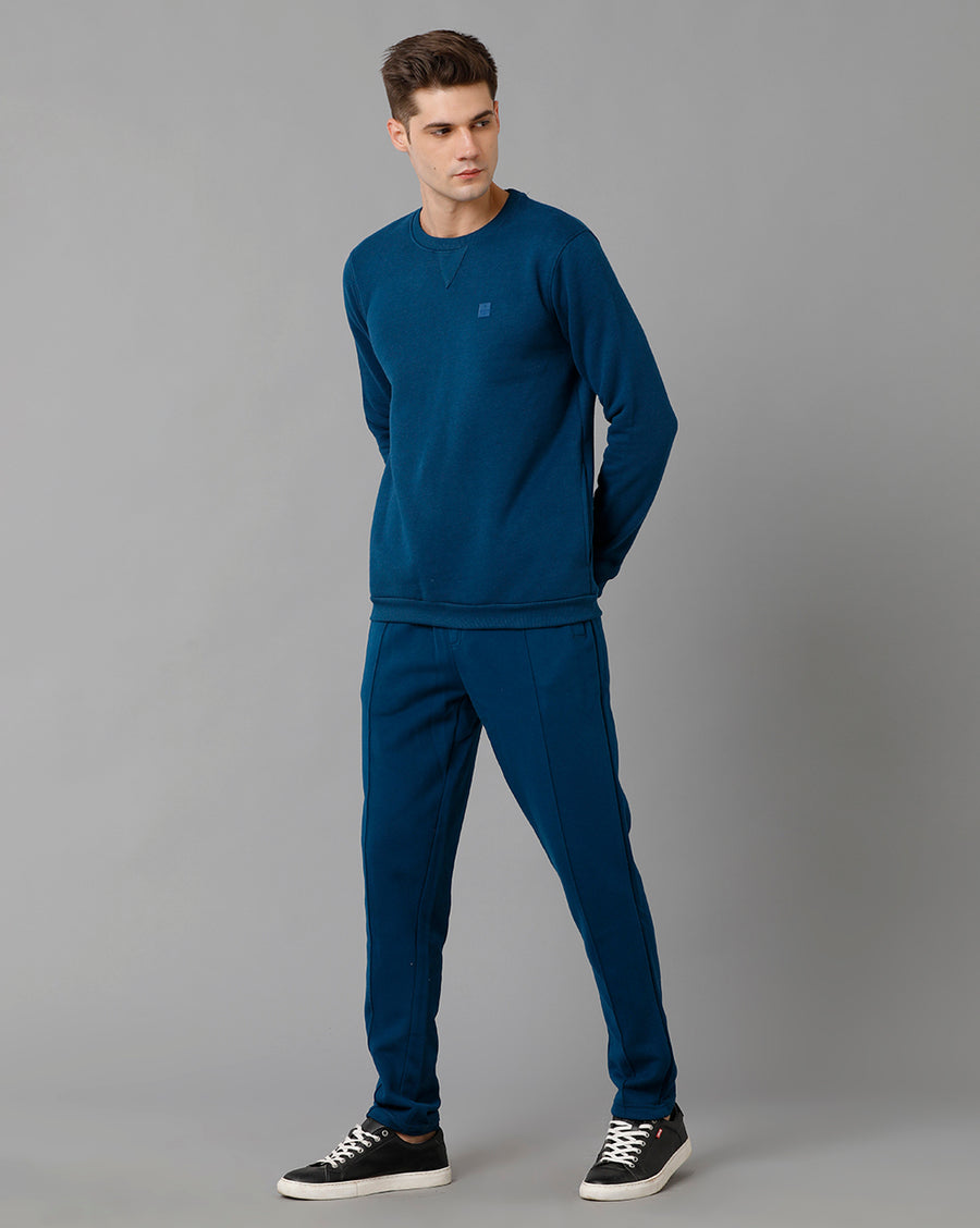 Voi Jeans Mens Regular Fit Blue Crayon Sweatshirt
