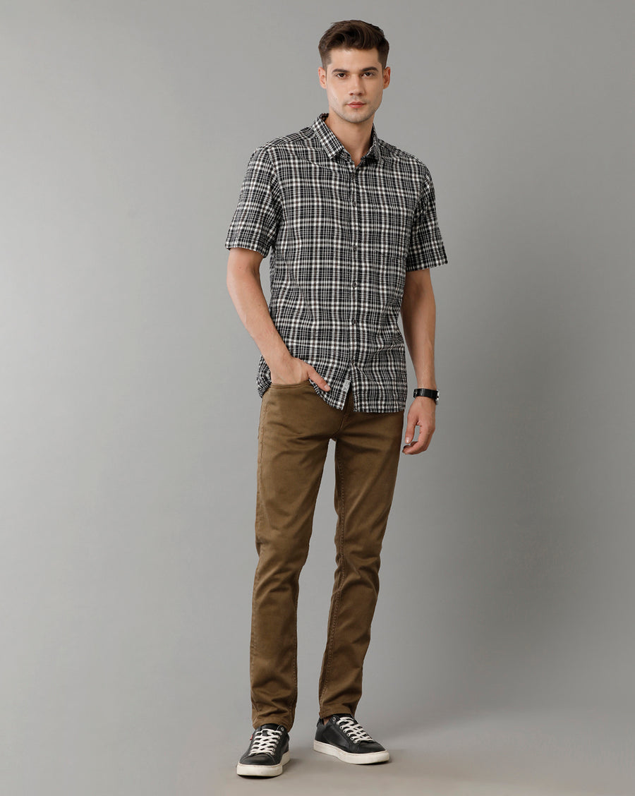 Black Regular Fit Cotton Shirt