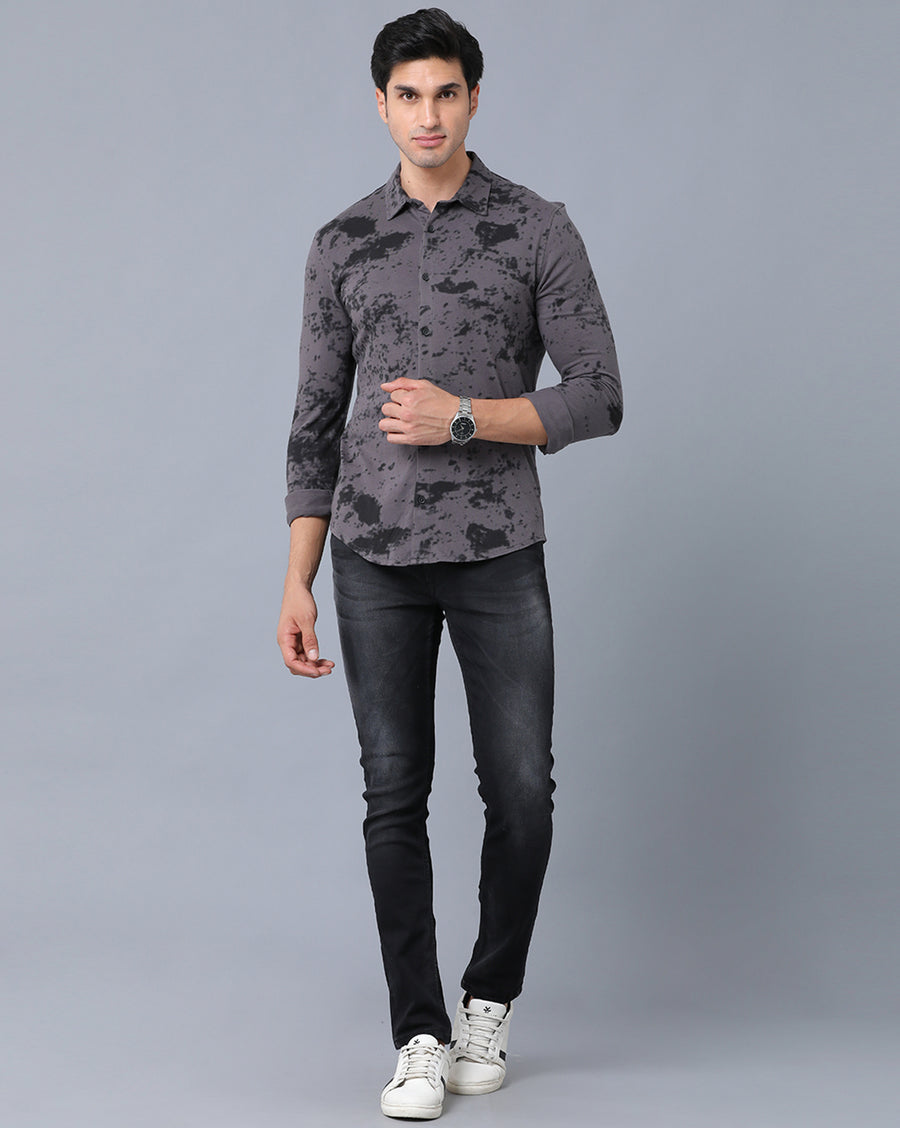 Black Slim Fit Knit Shirt