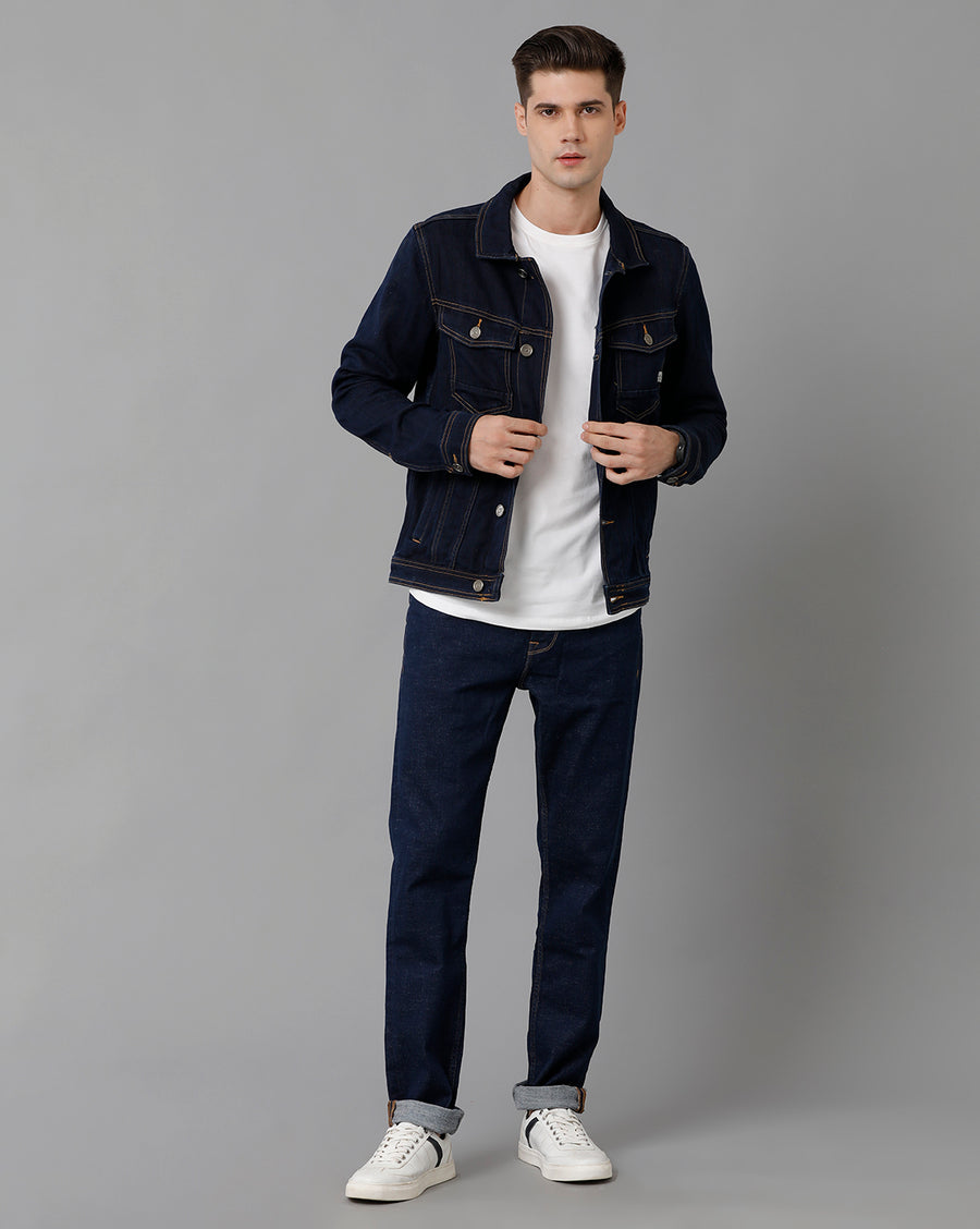 Men Solid Regular Fit Casual Jacket