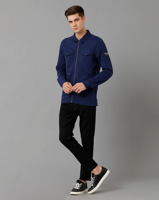 Voi Jeans Mens Regular Fit Blue Sweatshirt