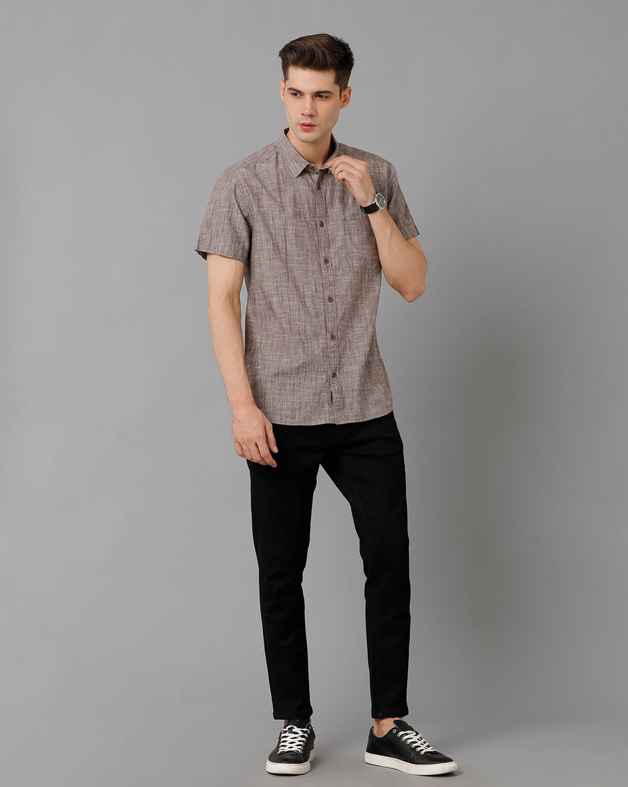 Men Solid Slim Fit Casual Shirt