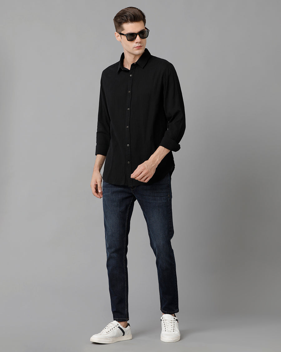 Men Solid Slim Fit Casual Shirt