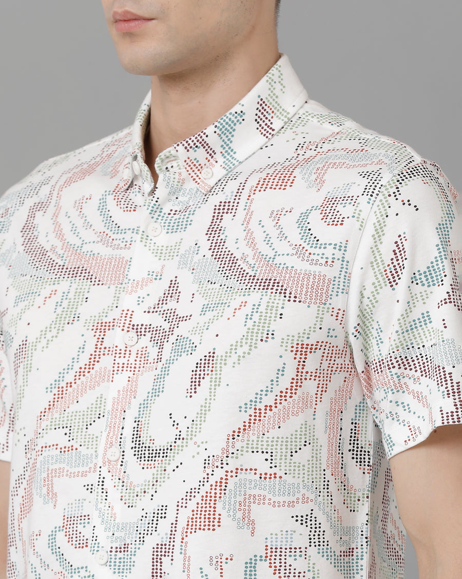 Voi Jeans Men's White Slim Fit  Shirt