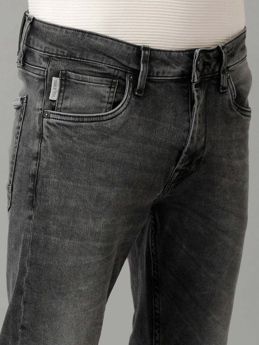 Voi Jeans Men Mid-Raise Clean Look Heavy Fade Stretchable Jeans