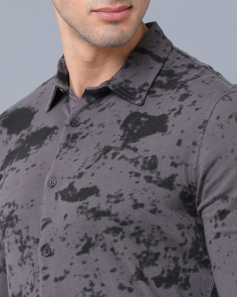 Black Slim Fit Knit Shirt