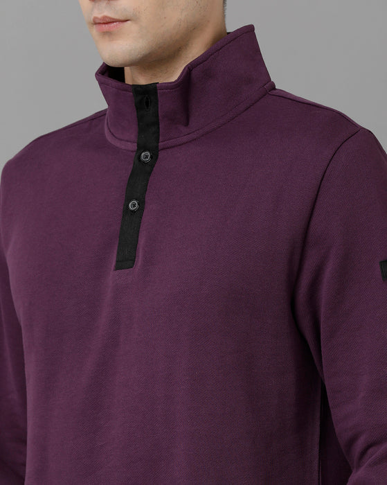 Voi Jeans Mens Regular Fit Purple Sweatshirt