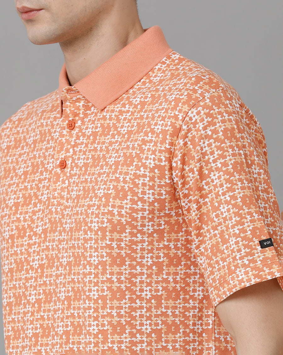 Voi Jeans Mens Canyon Sunset Regular Fit Short Sleev Printed T-Shirt