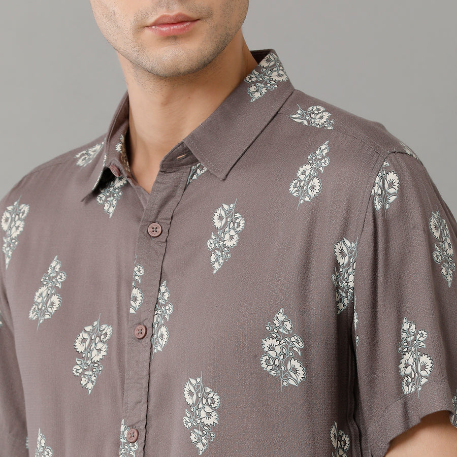 Premium Slim Fit Floral Printed Casual Shirt