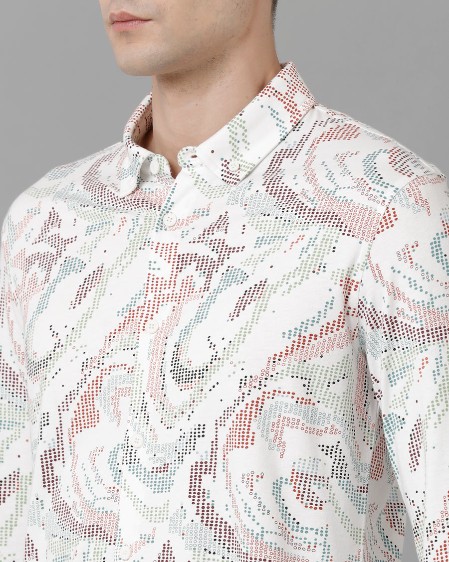 Voi Jeans Men's White Slim Fit  Shirt