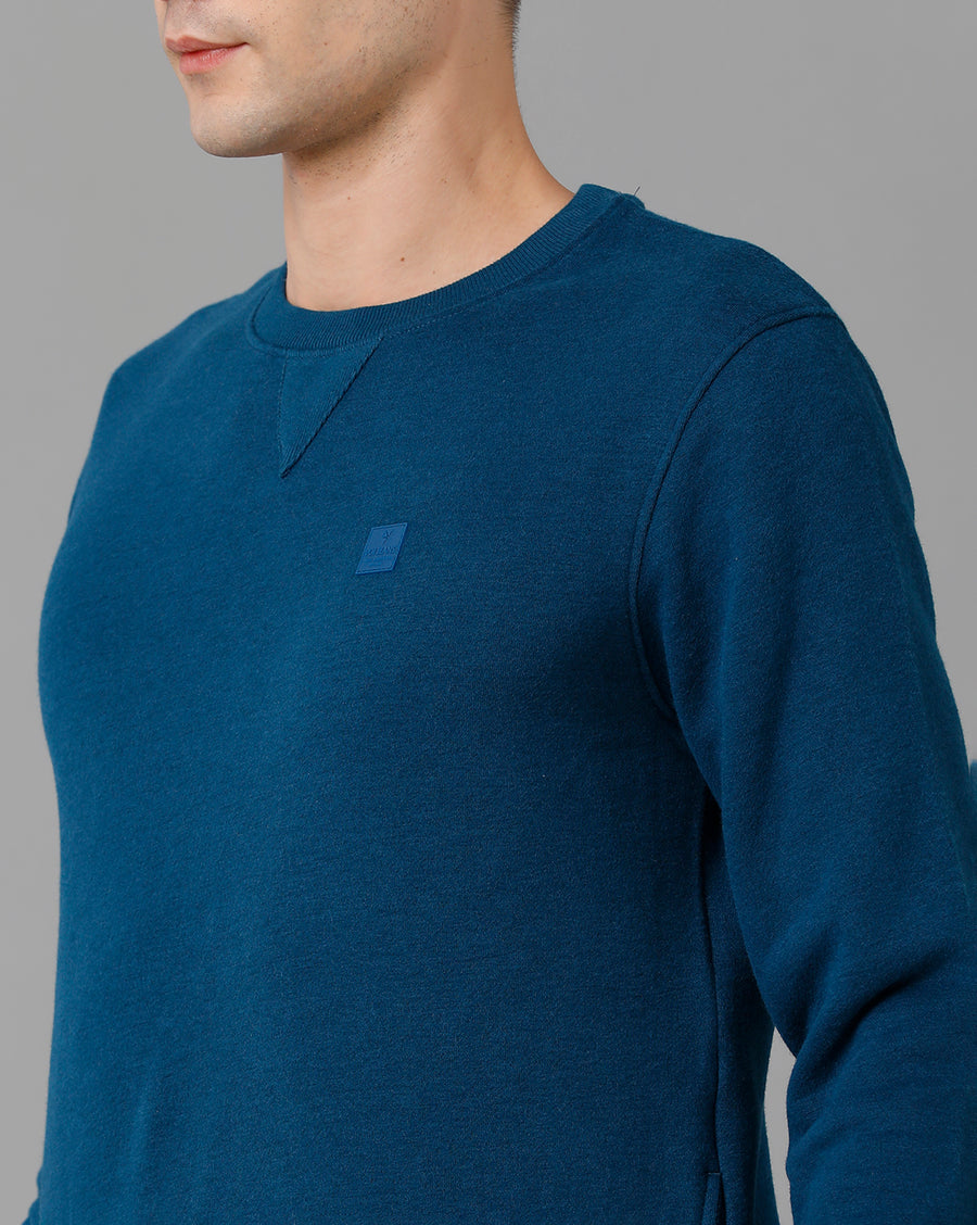 Voi Jeans Mens Regular Fit Blue Crayon Sweatshirt