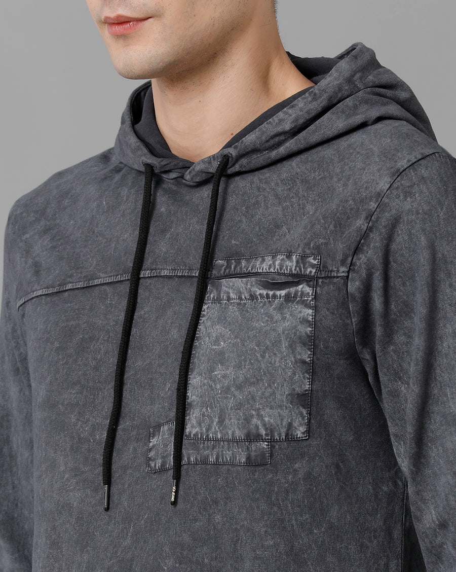 Voi Jeans Long Sleeves Hooded Cotton T-shirt