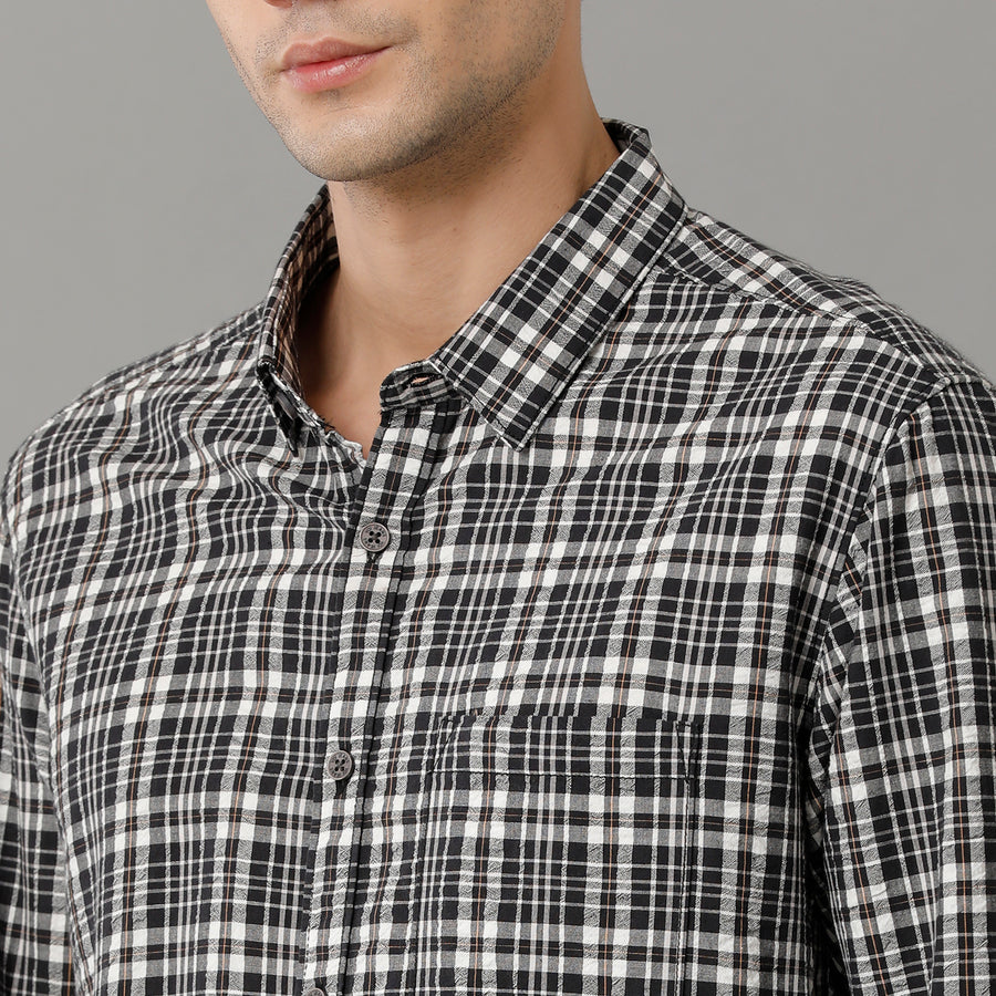 Black Checks Slim Fit Shirt
