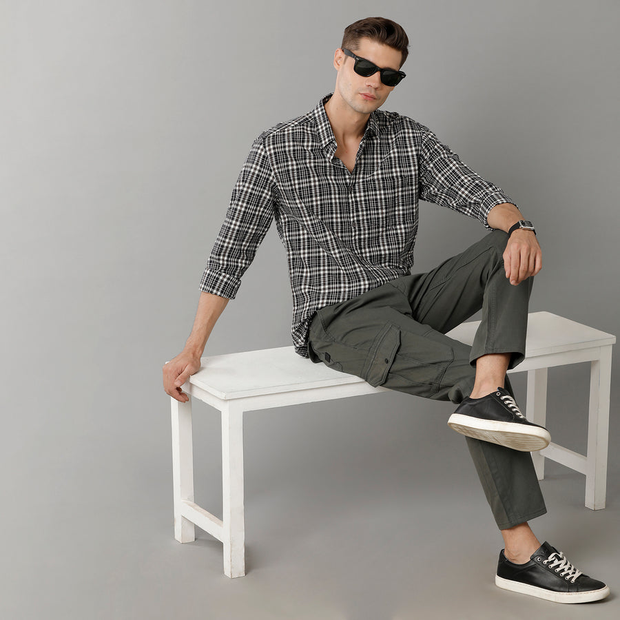 Black Checks Slim Fit Shirt